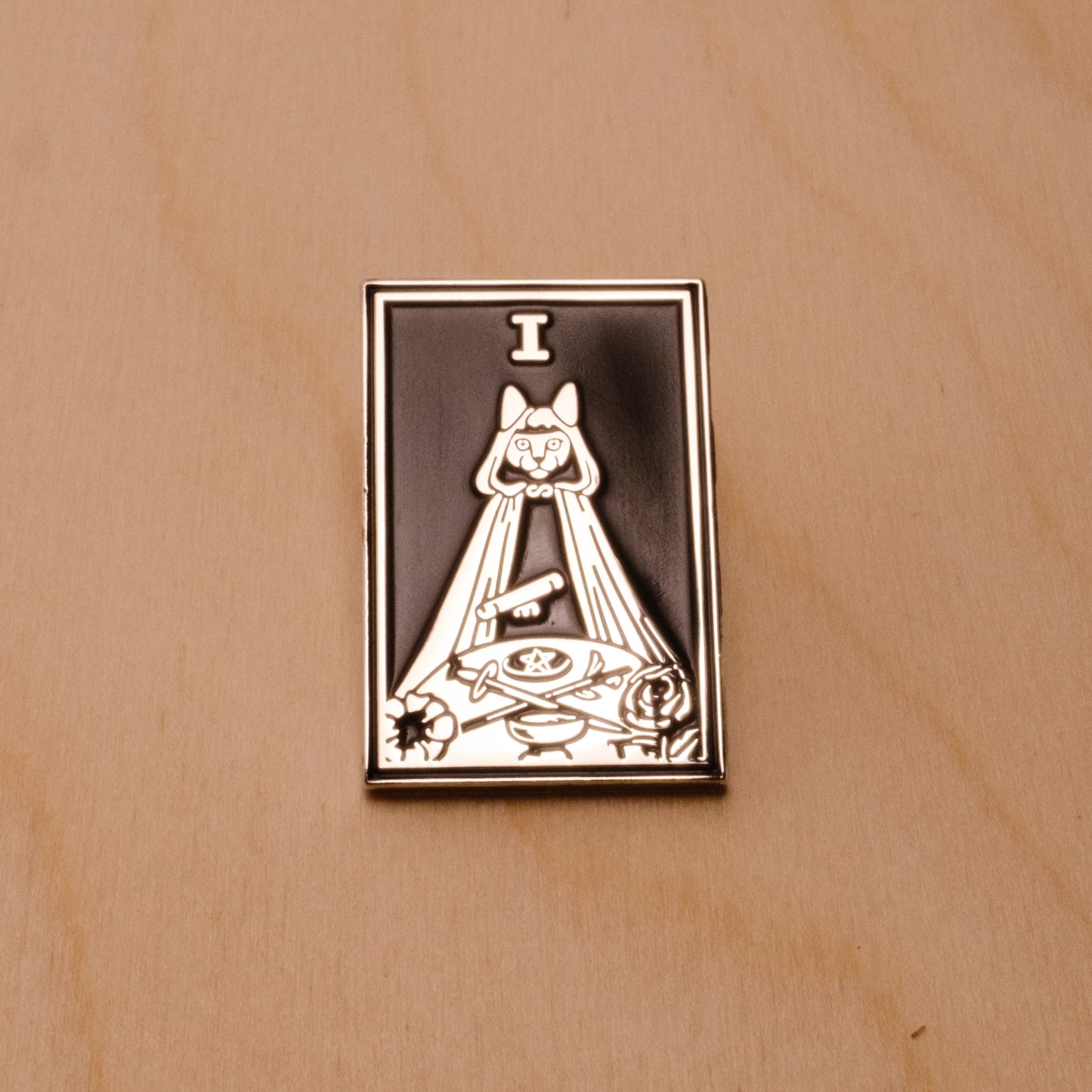 The Cat Magician & High Priestess | Major Arcana Tarot Enamel Pin Set