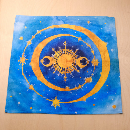 The Sea & the Sky | Vibrant Altar Cloth, 16 x 16 inches